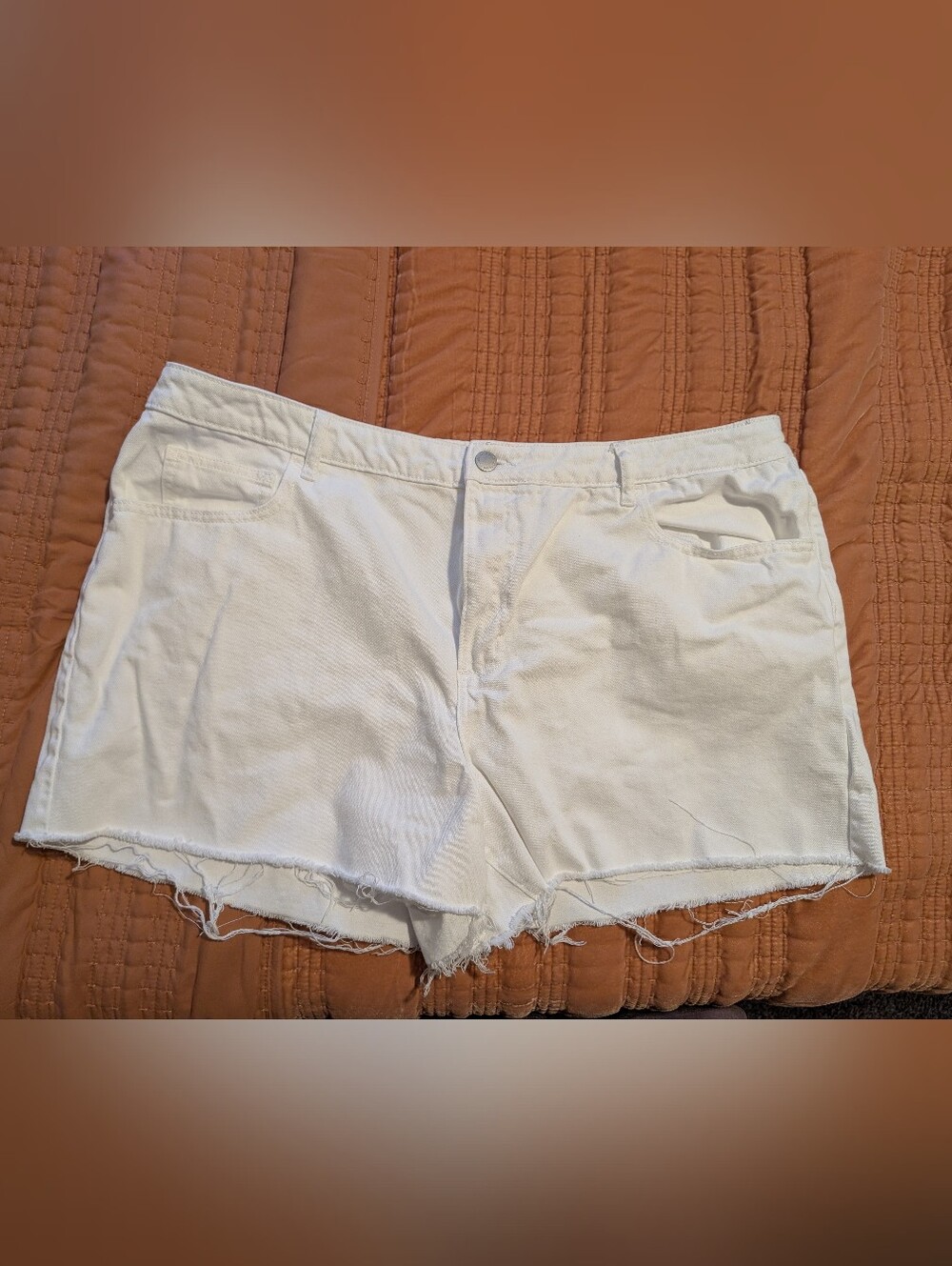 Universal Thread White Frayed Hem Denim Shorts